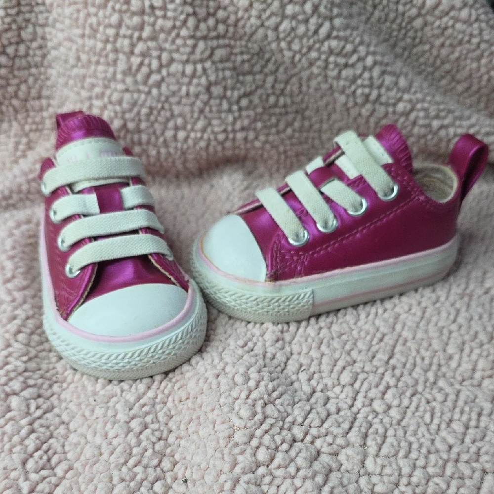 Converse Pink and White Kids Sneakers